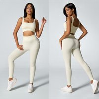 Women's Seamless Yoga Set - Support Sports Bra & High-Rise Peach Lift Leggings - Perfect for Gym, Yoga & Running