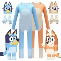 Cosplay New 3-12Y Kids Lovely Blueying Bingoed Costume Girl boys Game Anime Character Cosplay Halloween birthday christmas Co72