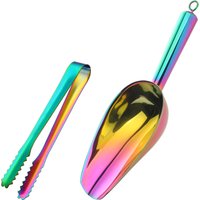 1/2PCS Stainless Steel Ice Scraper Candy Bar Buffet Commercial Scoops Bar Home Ice Scooper Shovel Food Flour Candy Ice Tongs