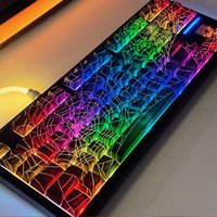 Black Spider Web PBT Keycaps,130 Keys Cherry Profile Shine Through Side Printed Custom Keyboard caps For Mechanical Keyboard