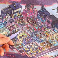 Mr. Paper 30pcs Miniature Scene Sticker Book - Diorama Collection 7.0 Series, DIY 3D Journal Collage, Themed Stationery Sticker