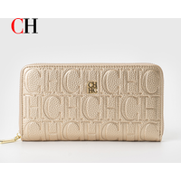 CH Women Wallet Luxury Letter Embossed Zipper Long Purse 2026 Fashion Clutch Card Holder Ladies Large Capacity Coin Pocket