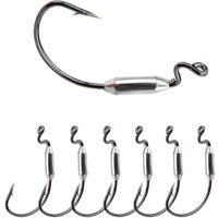 5pcs Soft Worm Lure 1/0# 2/0# 3/0# 4/0# Offset Fishing Hook High Carbon Steel Wide Crank Fishhook 2g 2.5g 3g