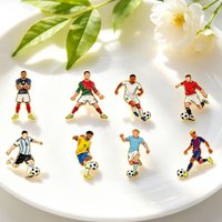 4/8 PCS 7th Football Player Enamel Brooch Goalkeeper Creative Design Sport Metal Badge Clothe Punk Lapel Pin Jewelry Friend Gift