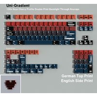 German Keycaps Cute Cherry Double Print Side Shine-through Pbt Material Dye-Sub Purpl CS:GO Cartoon Big Set Key Cap For Rainy 75
