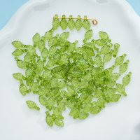 100-Piece Mini Green Leaf DIY Jewelry Making Kit, Acrylic Leaf Charms for DIY Jewelry Making Accessories Handmade Earring Neckl