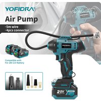 YOFIDRA Elektrische Luftpumpe Reifenfüller Hochdruck Digitalanzeige Multifunktions-Autokompressor für Makita-Akku