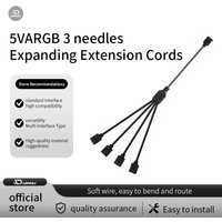 LDPCSJ RGB 3PIN 5V ARGB 1 to 2/3/4/5 Extension Line Sync Motherboard Cable 4PIN 12V for Computer Hardware