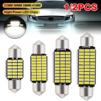 1/2PCS C5W LED Bulbs Canbus 31/36/39/41mm Car Interior Dome Trunk License Plate Lights 12V 300LM 6500K White Festoon LED
