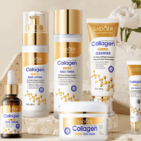 SADOER Collagen Anti Wrinkle Moisturizing SkinCare Kit Deep Hydrating Whitening Anti-Aging Wrinkle Toner Lotion Sunscreen Essenc