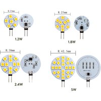 5PCS Mini G4 LED Bulbs DC 12V 5050 SMD 1.2W 2.4W 5W 120 Degree bi-pin Cold Warm White Halogen Replacement Lamp