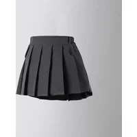 Girls Skirts Autumn Retro Gray High Waist A-line Kilt 3 To 13 Y School Uniform for Kids Fashion Irregularity Teen Pleated Skirt