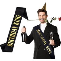 1pc Black Gold Birthday "BIRTHDAY KING" Glitter Satin Sash Ribbons Birthday shoulder girdle Happy Birthday Party Accessory Decor