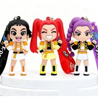 Cute Demon Hunters Keychain Pendant Little Tiger Character PVC Anime Theme Keyring For Fans Gift Backpack Phone Bag