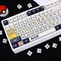 NAT Pokemon Pixel Art Keycaps PBT 5-Sided Sublimation OEM Profile Mechanical Keyboard Keycaps for Gaming DIY Keyboard Lovers