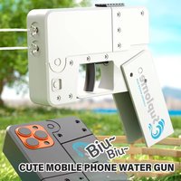 1pcs- New Folding Mobile phone folding water gun continuous firing dual head spray water gun launcher model toy