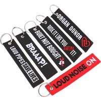 Motorcycle Keychain Car Embroidery Key Chain Gifts Tag Key Fobs Holder Loud Noise Loud Pipes Team Save Lives Keychain