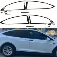 Chrome Delete Window Trim Sticker For Tesla Model X 2016-2020 Glossy/Forged Carbon Fiber Black Exterior Decal