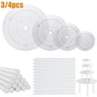 3/4Pcs Multi-Layer Cake Support Straw Frame Stands Mold Round Support Spacer Piling Bracket Kitchen DIY Cake Decor Pastry Tool