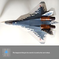 Weihang SU-57 Twin 30mm EDF RC Airplane Kit, DIY Assembly Fixed-Wing Jet Model, Desktop Ornament Simulation Aircraft Toy