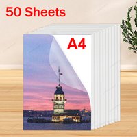 20/50PK Glitter Cold Laminating Film Self-adhesive Holographic Transparent Star A4 Paper Sheet DIY Package Photo Laminating Film