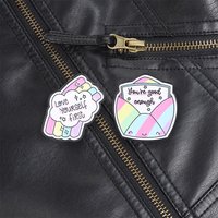 Cloud and Envelope Rainbow Enamel Pin Love Yourself First You're Good Enough Cute Affirmation for Low Mood Days Style