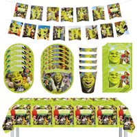 Cartoon Monster Shrek Birthday Party Decoration Kit Paper Disposable Tableware Cup Plate Tablecloth Baby Shower Party Supplies