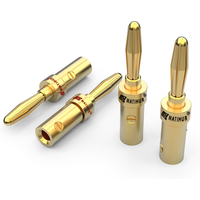 Hifi Palic 20pcs matihur audio 4mm 24K high quality banana plugs copper speaker cables Wire Pin Banana Plug Connectors Gold