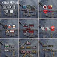 4-7pcs Classic Quotes Sets Enamel Pins Social Dialogs Box Mood Stamps Brooches Music Series Pin Clothes Lapel Badge Jewelry Gift
