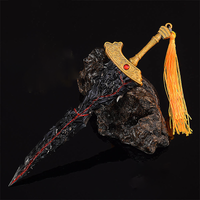 22 cm Maliketh's Black Blade Eldenn Metallschwertring ER, Spielreplik Modell Actionfigur, Ornamente Sammlungen Jungen Geschenke