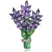 Women Brooch Romantic Crystal Lavender Flower Lapel Pins OL Accessories Lavender Botany Vindicate Gifts Luxury Jewelry