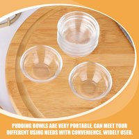 3Pcs Stackable Clear Glass Pudding Bowls Small Dessert Salad Snack Bowls Food Prep Containers Pudding Bowl Jelly Cups