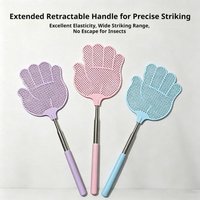 Telescopic Fly Swatter Stainless Steel Metal Fly Mosquito Swatter with Long Handle Anti Slip Handle Mosquito Repellent Tools