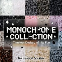 2.6mm Grey & Black Series 23 Colors Fusible Perler Beads, 1000PCS Bulk Refill Pack for DIY Art Craft & Mosaic Puzzle