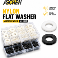 M2-M18 Nylon Flat Washer 110/215Pcs Assortment Kit White Black Plastic Insulating Spacer Ring Gasket Isolation Washer Pack Box