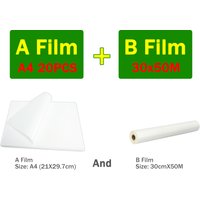 UV DTF transfer sticker AB FILM kit A4 20PCS+B FILM suitable for UV flatbed printer A3 20 A FILM+30X50CM B FILM set