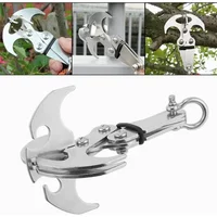 1pc Stainless Steel Folding Grappling Hook Heavy-Duty Multi-Purpose Claw with 4 Reinforced Claws for Hiking Camping Accessories
