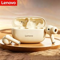 New Lenovo TA210 TWS Bluetooth 5.3 Wireless Leather Earphones Stereo ENC Noise Cancelling Headphone Low Latency Gaming Headset