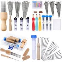 Wool Felting Needles Kit Wood Handle Felting Needles Pack Wool Felt DIY Craft Tool For Handmade Doll Making Tools Set