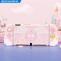 GeekShare Protective Case for Nintendo Switch OLED Game Accessories Pink Star 3D Silicone Switch 2017 Shell