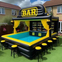 Portable Inflatable Pool Bar Adults Outdoor Yard Party Water Pool Inflatable Bar Tent Blow Up Pub Platform With Seats