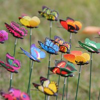 10pcs Butterflies Garden Yard Planter Colorful Whimsical Butterfly Stakes Decoracion Outdoor Decor Flower Pots Decoration