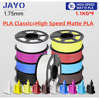 JAYO High Speed PLA matte 3D Filament 1.75mm PLA 3D Printer Filament 9Rolls/set Neatly Wound Matte Effect 3D Printing Materials