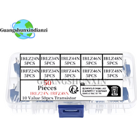 50PCS 10 values IRLZ24N IRLZ34N IRLZ44N IRLZ46N IRLZ48N IRFZ24N IRFZ34N IRFZ44N IRFZ46N IRFZ48N series TO-220 MOSFET