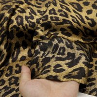 Black Gold Leopard Print Foil Satin Fabric Soft Drapey Wrinkle Resistant for Gown Skirt Wide Leg Pants DIY Sewing Accessories
