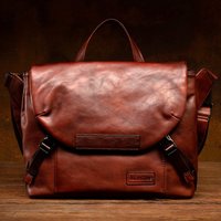 Retro handmade leather messenger bag business casual men's handbag vegetable tanned cowhide bag