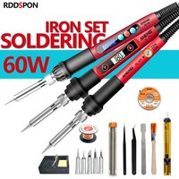 Kit de fer à souder électrique RDDéventuelles ON, température réglable, station de expédide soudage, crayon chauffant, outils de réparation, 60W, 220V, 110V
