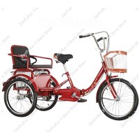 New Elderly Tricycle Rickshaw Elderly Pedal Scooter Double Car Pedal Bicycle Adult Tricycle