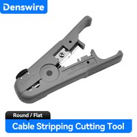 Denswire Cable Stripping Wire Cutter Crimping Tool Multi Stripper Knife Crimper Pliers Mini Portable for Flat/Round Network Wire