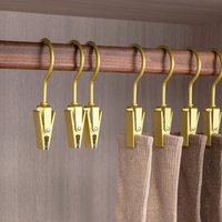 6pcs Multifunctional hook clip metal aluminum alloy hat skirt storage clip clothes hangers drying clip seamless pants racks